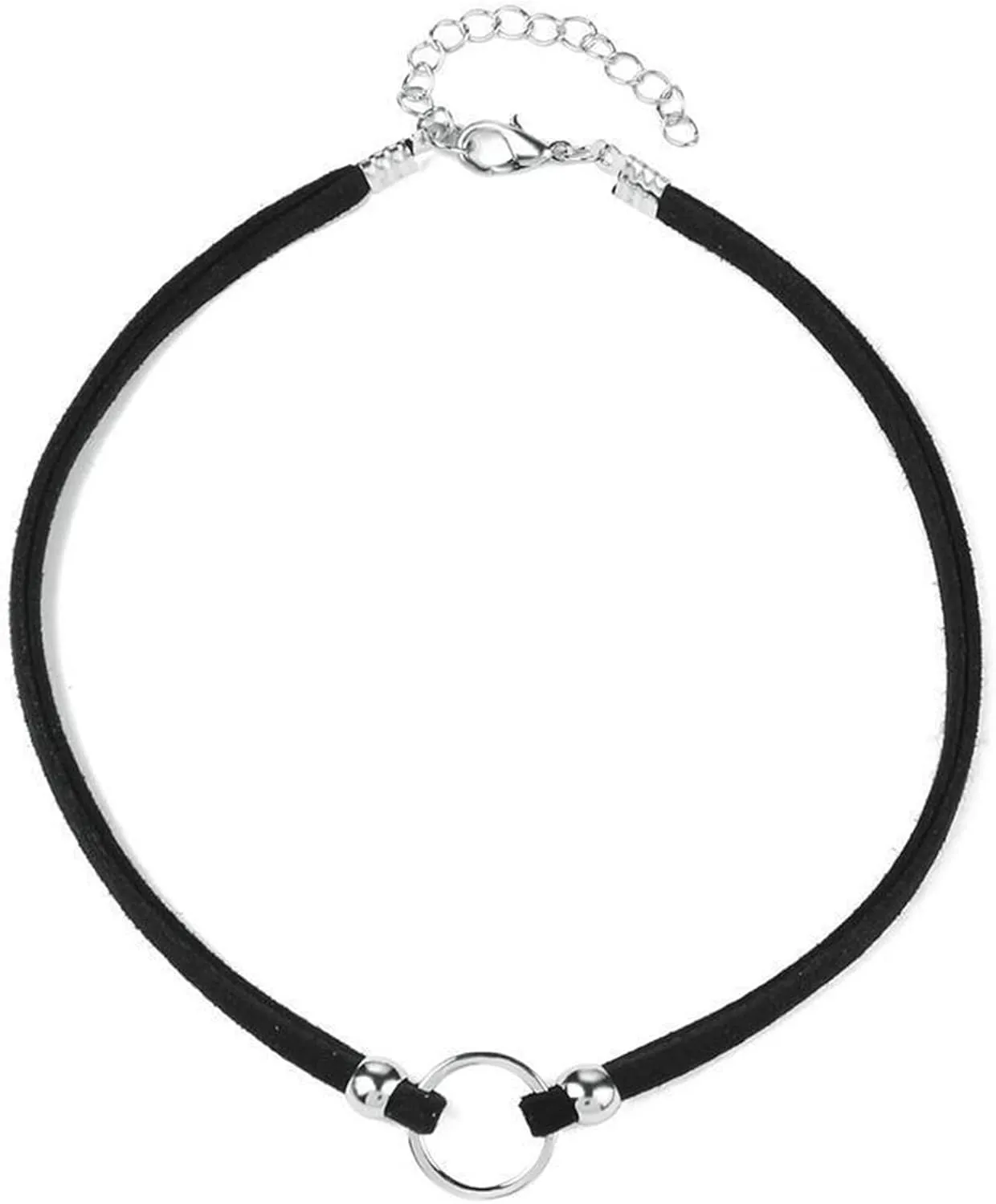 Black Velvet Choker Necklace for Women,Adjustable Layered Leather Flower Choker Collar Necklace Gothic Jewelry Halloween Birthday Party Cosplay