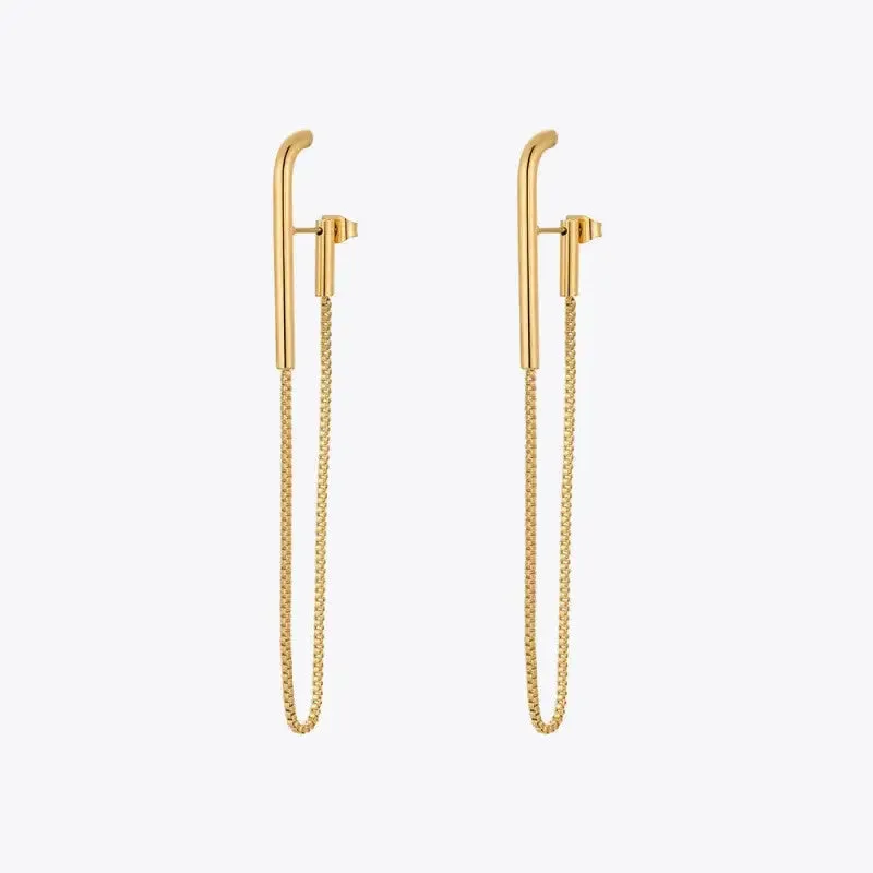 Brincos Stainless Steel Drop Earrings