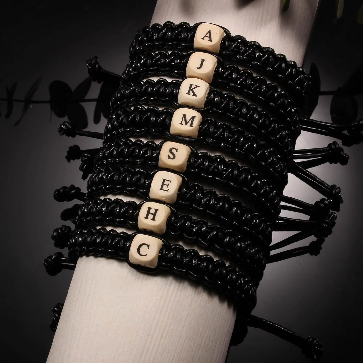 Btysun Dad Gifts for Fathers Day, Initial Bracelet for Men Teens Stocking Stuffers Adjustable Letter A-Z Mens Leather Bracelet Valentines Day Gifts for Him Son Husband Graduation Christmas Jewelry