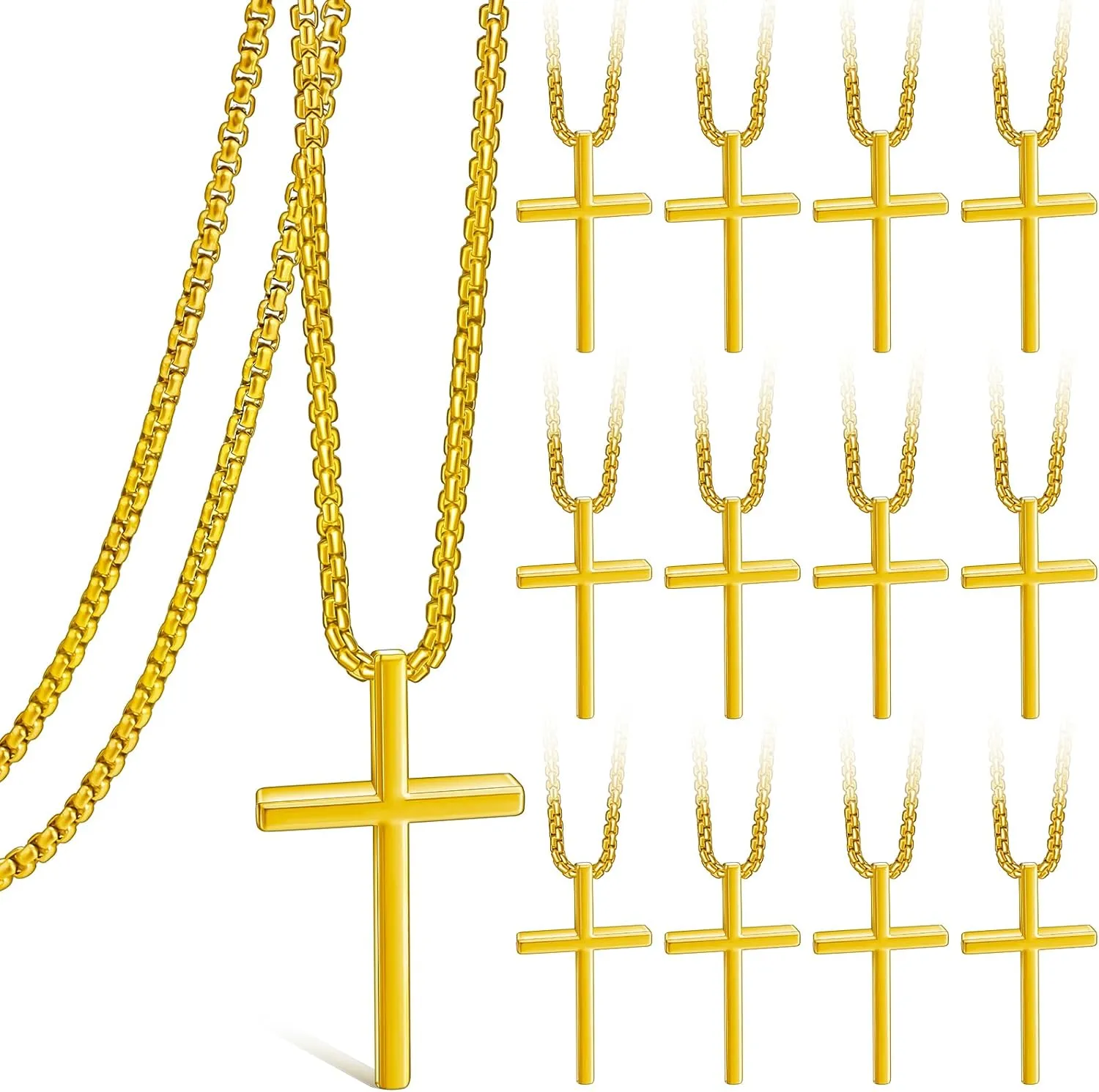 Bulk Stainless Steel Cross Necklace for Men Gifts Christian Gift Cross Necklace Pendant
