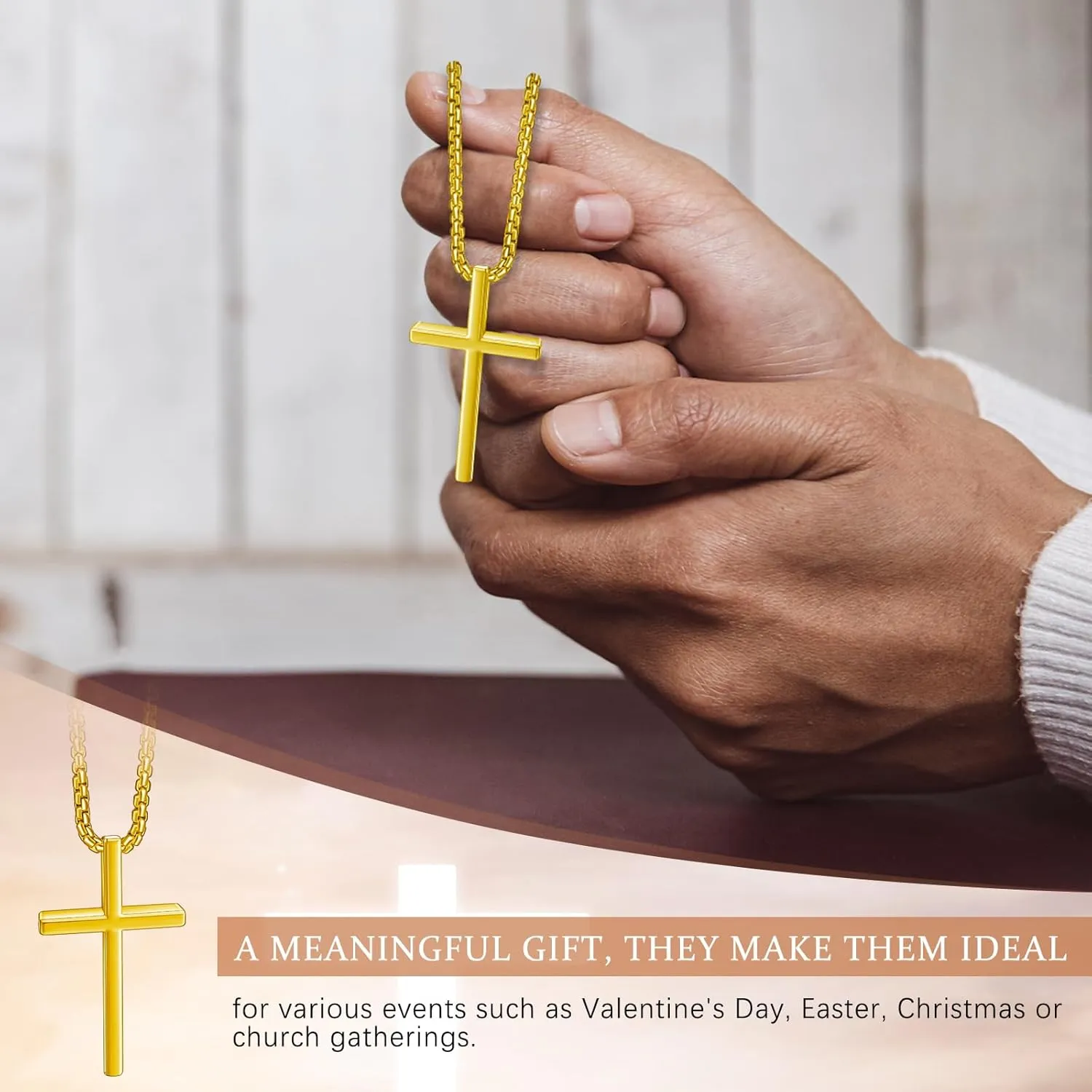 Bulk Stainless Steel Cross Necklace for Men Gifts Christian Gift Cross Necklace Pendant