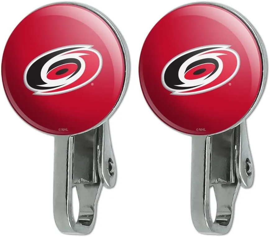 Carolina Hurricanes Logo Novelty Clip-On Stud Earrings