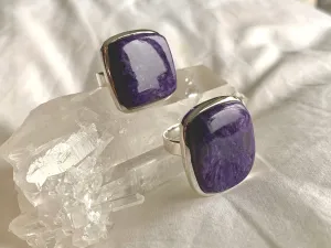 Charoite Naevia Ring - Square (US 6.5 & 8.5)