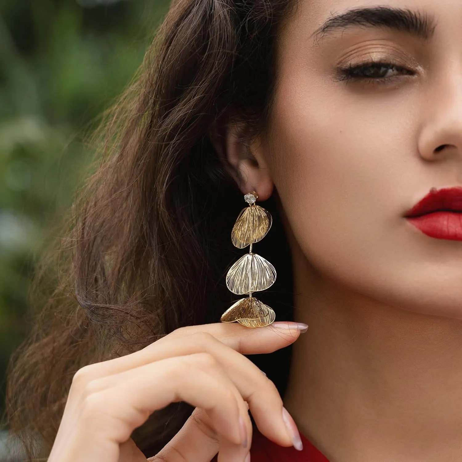 Chunky Gold Flower Earrings for Women Statement 14K Gold Plated Flower Dangle Earrings Boho Yellow Big Chunky Pearl Floral Petal Earring Lightweight Prom Christmas Jewelry Gifts Trendy Stuff