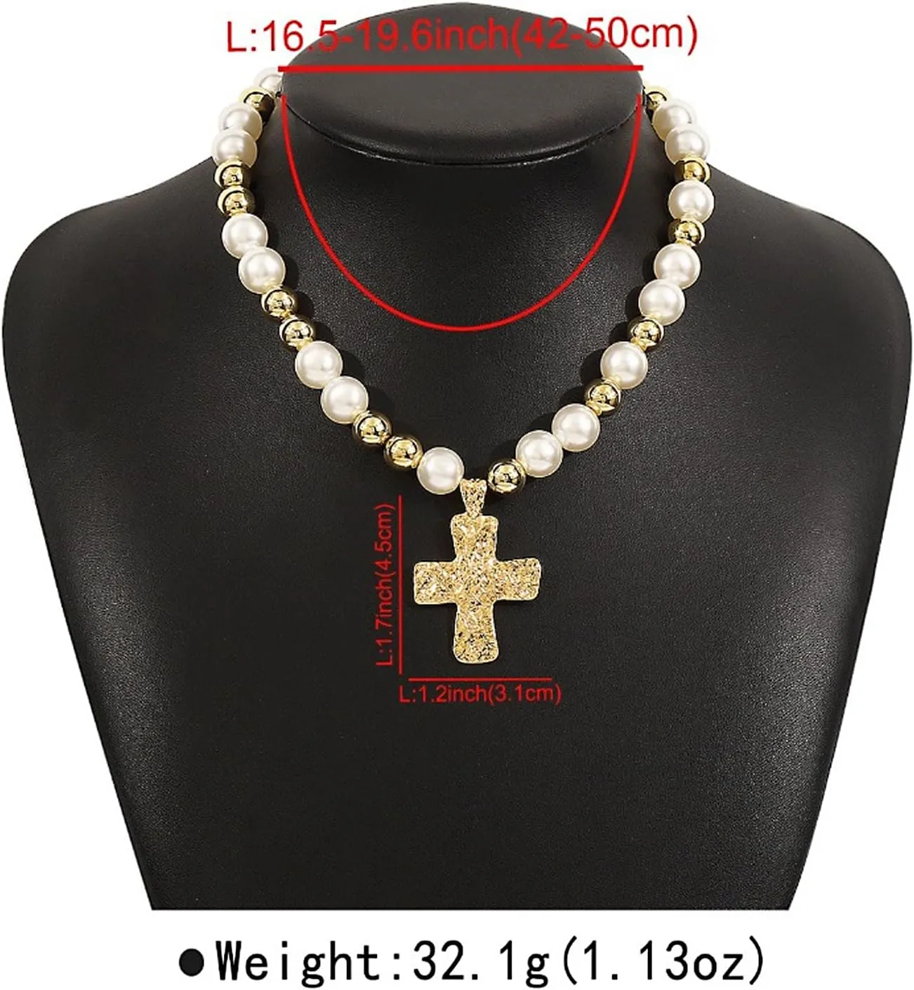 Chunky Gold Necklace Cross Statement Necklace for Women Layered Cross Necklaces Jewelry First Communion Gifts