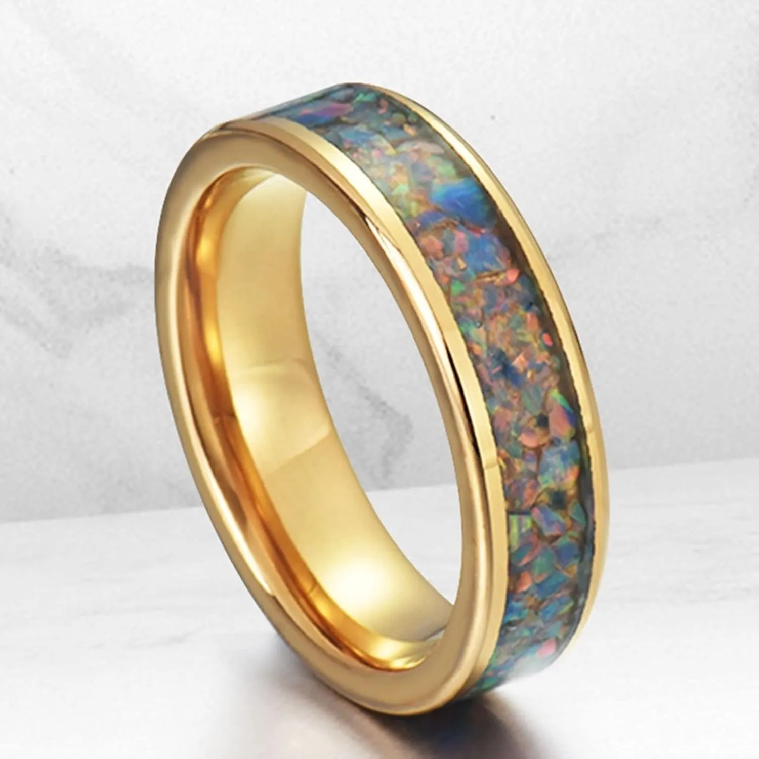 Couple Rings Custom Couples Rings Promise Ring,Anniversary Ring Stainless Steel 8MM Gold Ring with Round Rings Couple
