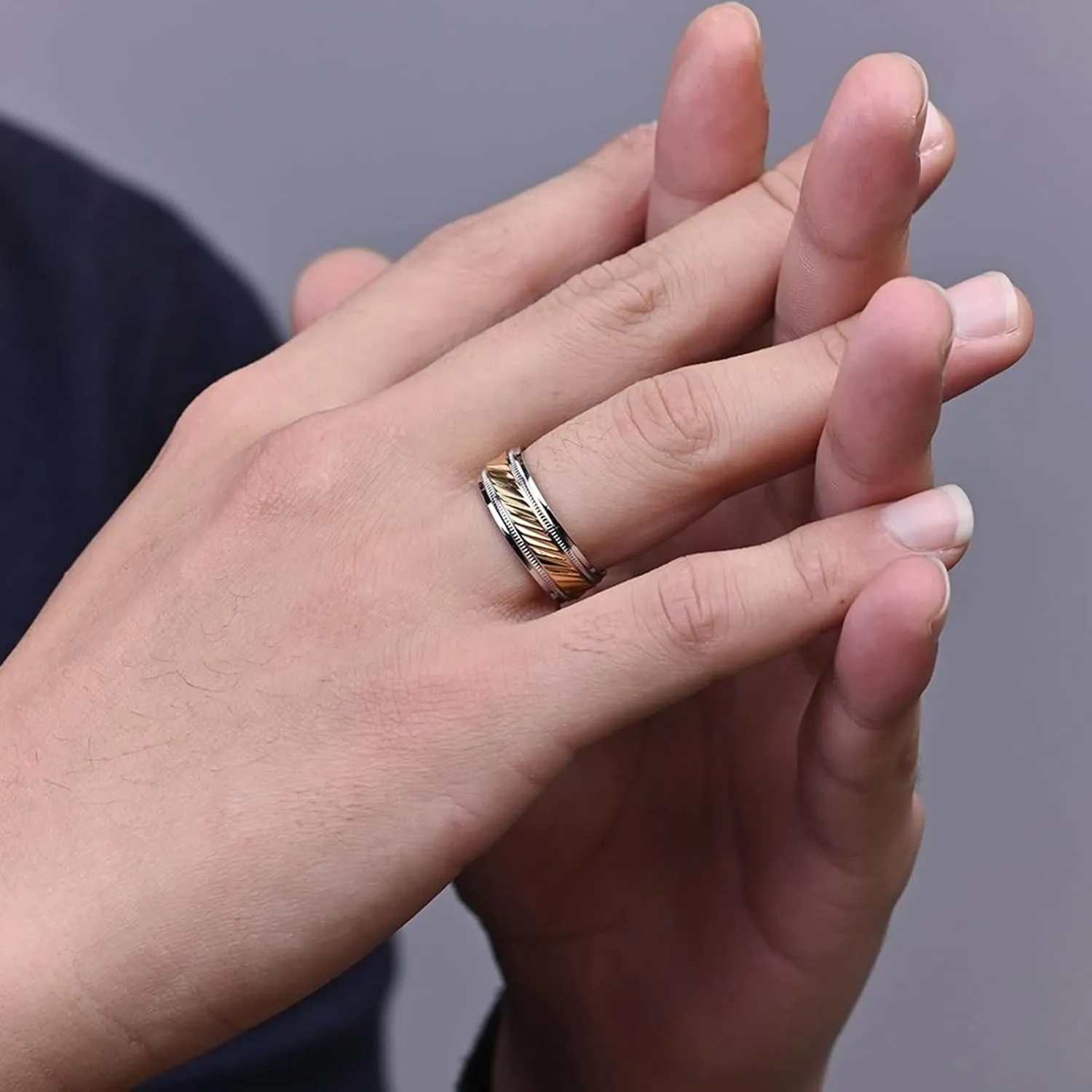 Couple Rings Custom Engraving Couples Rings Engagement,Rings Stainless Steel Wedding 7.5MM Gold Silver Ring with Round Wedding Rings Couple
