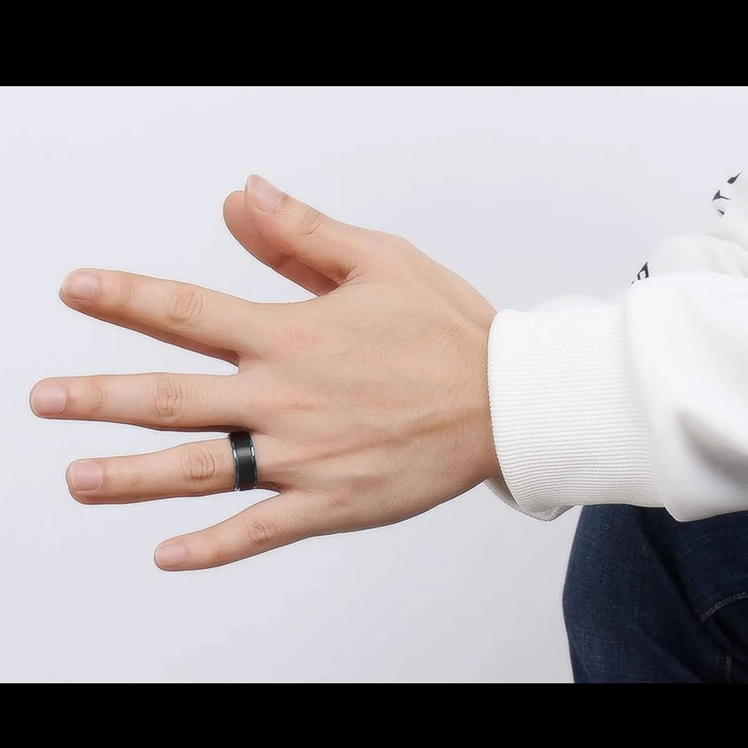 Couple Rings for Him and Her, Mens Tungsten Rings Blue Blue Brushed Ring 8mm Fashion Couple Ring