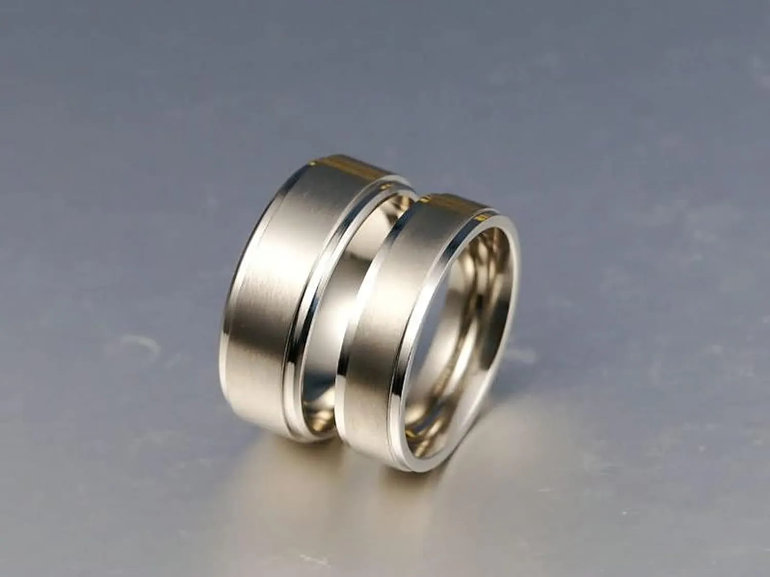 Couples Rings Promise Rings, Women's Engagement Rings Set High Polished Comfort Fit Couples Models