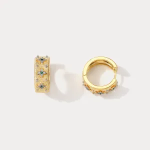 Cross Flower Hoop Earrings