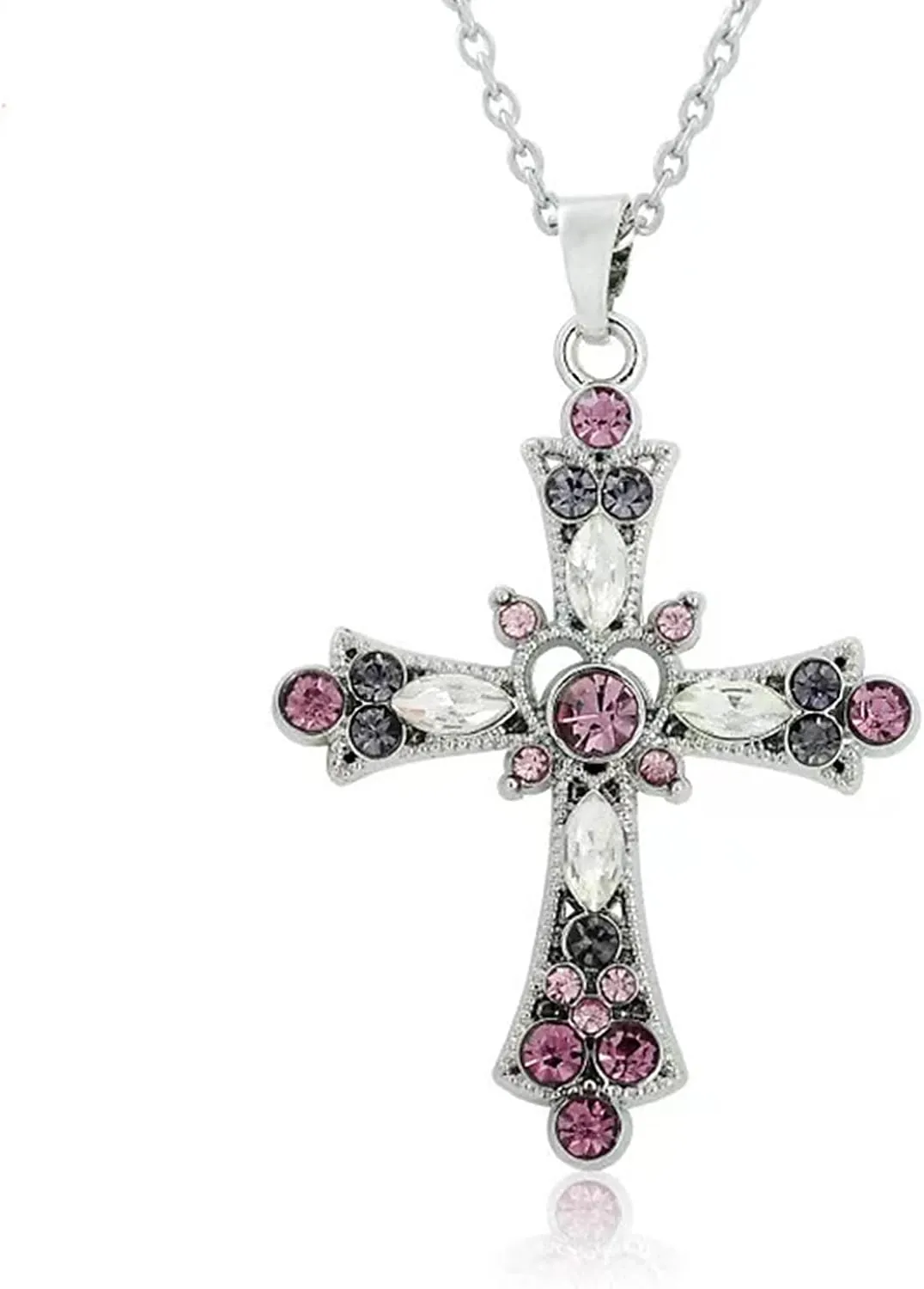 Cross Necklace for Women,Cross Necklace Y2K,Big Cross Necklaces,Crystal Cubic Zirconia Necklace for Women