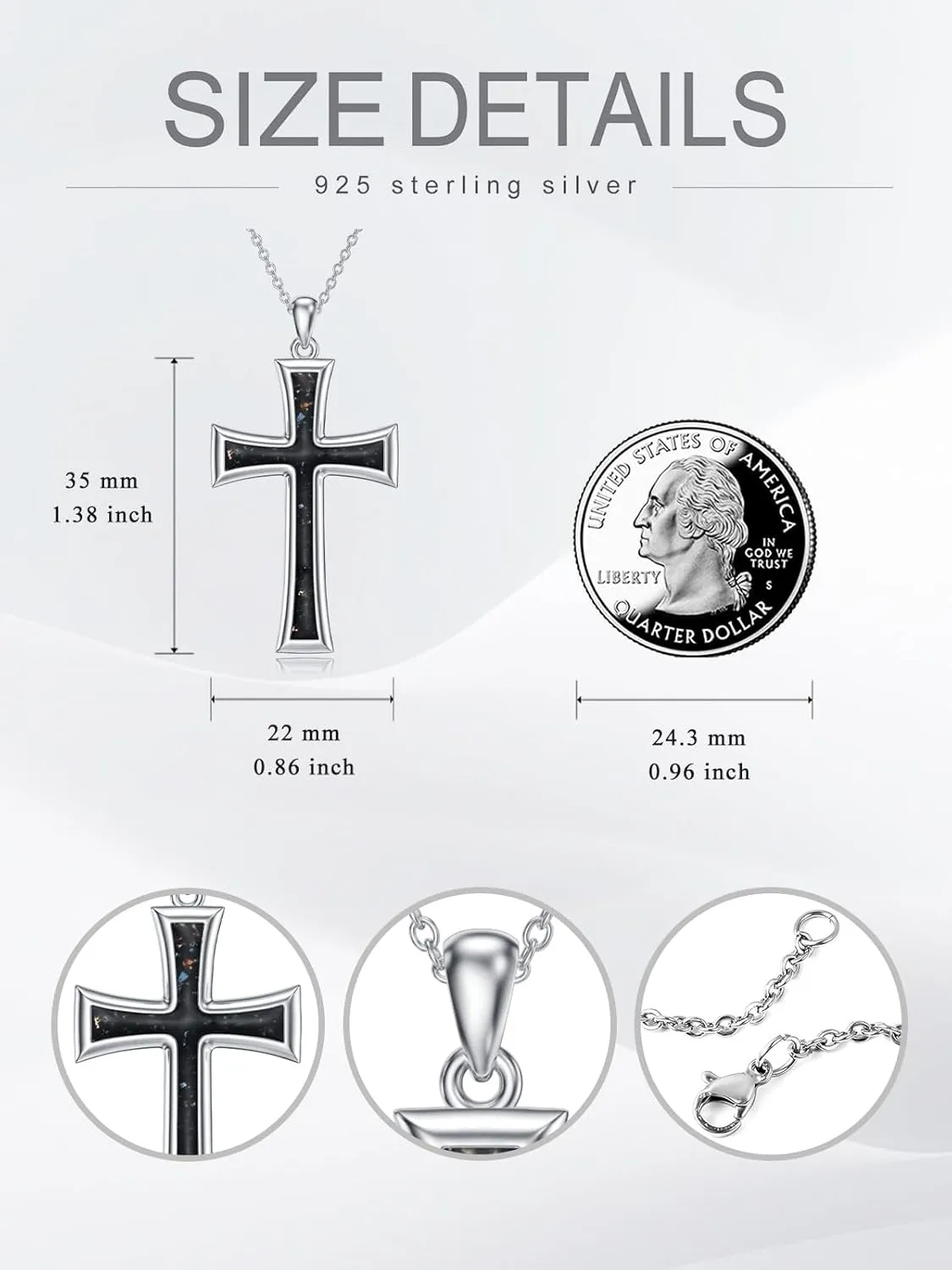 Cross Necklaces for Women 925 Sterling Silver Cross Pendant Christmas Religious Jewelry Gifts