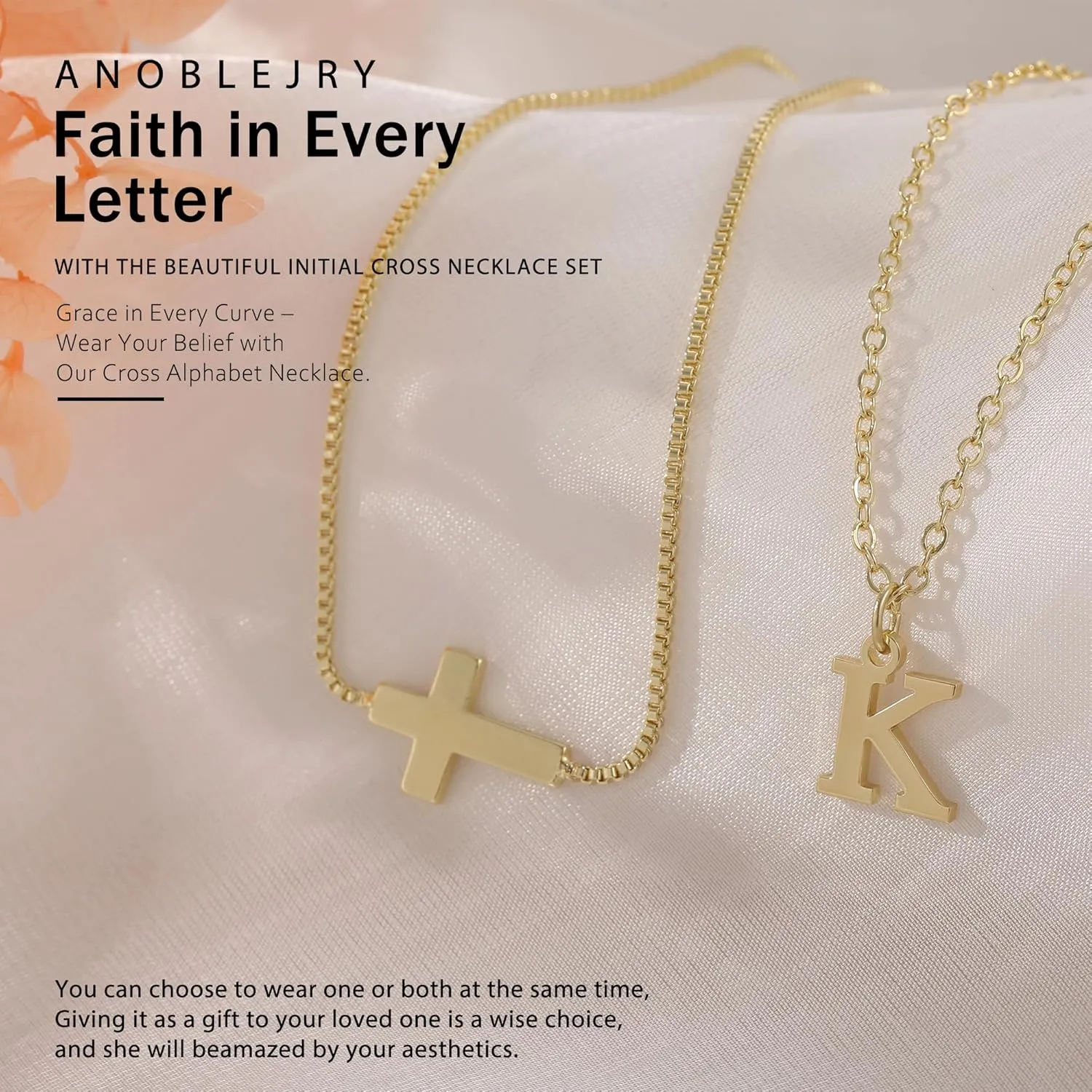 Cross Necklaces for Women Gold Layered Initial A-Z Letter Small Cross Pendant Choker Simple Trendy Cute Cross Charm Chain Necklace Easter Basket Stuffers Baptism Religious Faith Jewelry Gift First Communion Gifts for Teens Catholic