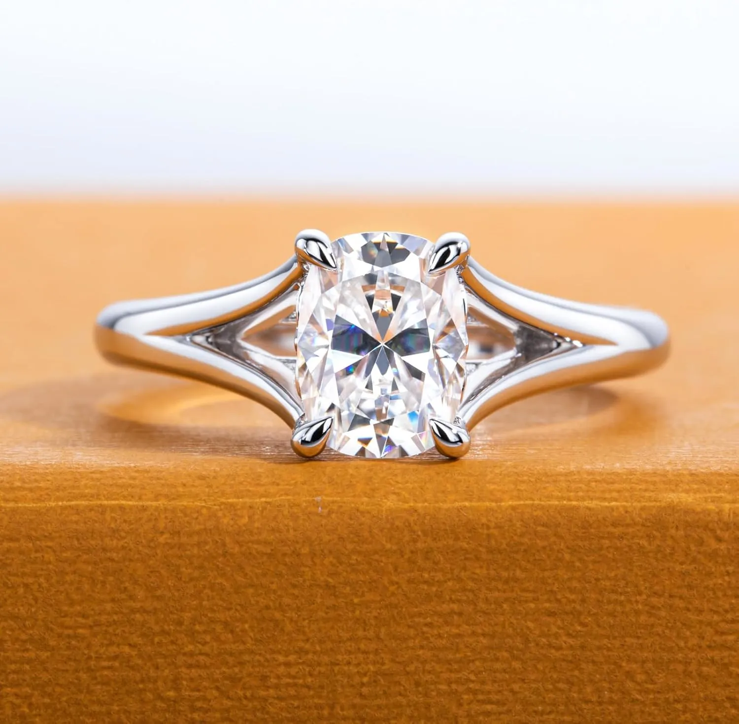 Cushion/Radiant Cut Moissanite Engagement Rings for Women 2/2.634cttw D Color VVS1 Clarity 925 Sterling Silver Wedding Promise Anniversary Rings with Certificate