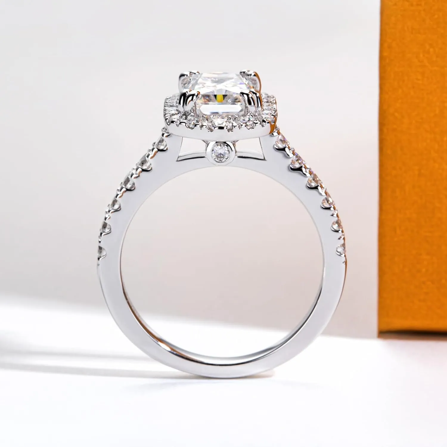 Cushion/Radiant Cut Moissanite Engagement Rings for Women 2/2.634cttw D Color VVS1 Clarity 925 Sterling Silver Wedding Promise Anniversary Rings with Certificate