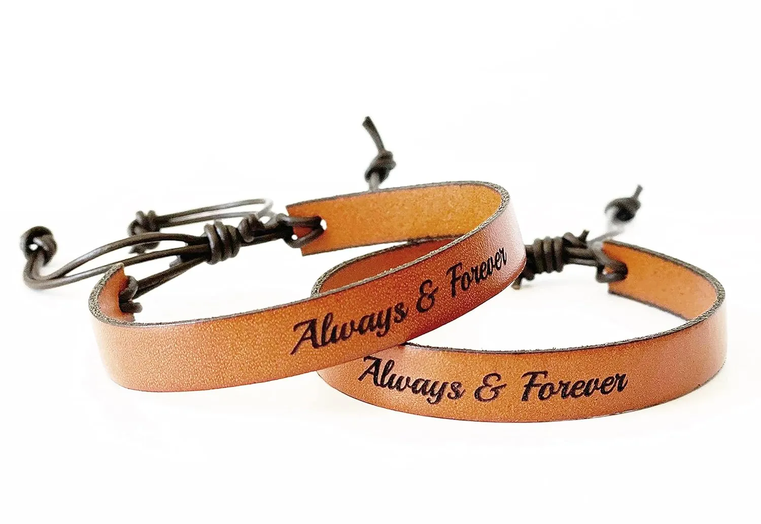 Custom Bracelets for Couples Leather Hidden Message Personalized Valentines gift for Boyfriend - Adjustable - Set of 2