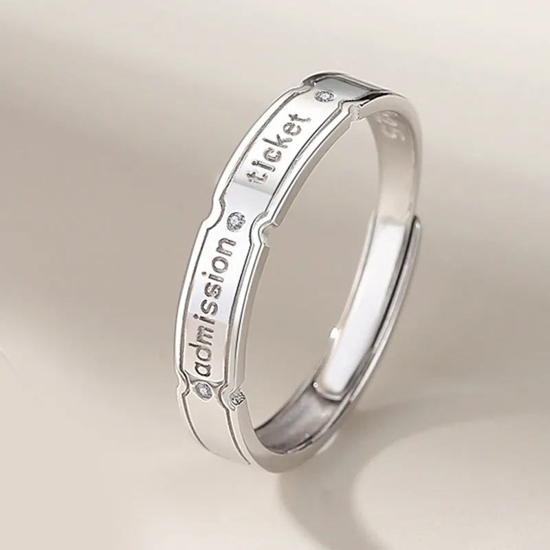Custom Engravable Couple Rings Set Adjustable Size