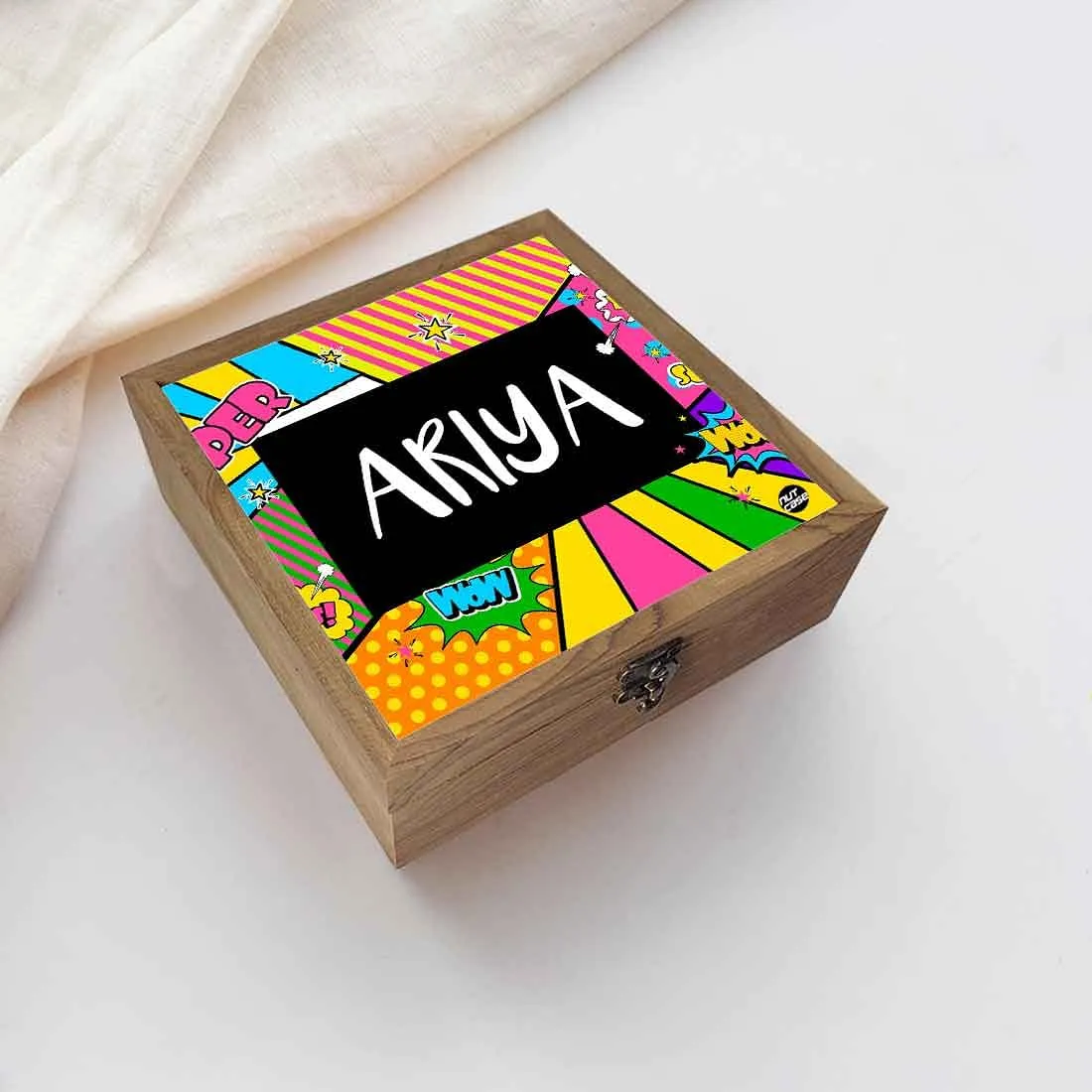 Customized Wooden Jewelry Containers Box - Comic Style