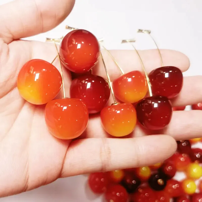 Cute Small Fresh Sweet Lovely Fruit Red Cherry Y2K Earring