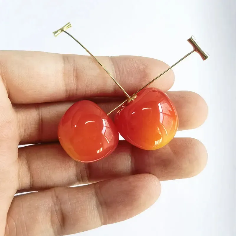 Cute Small Fresh Sweet Lovely Fruit Red Cherry Y2K Earring