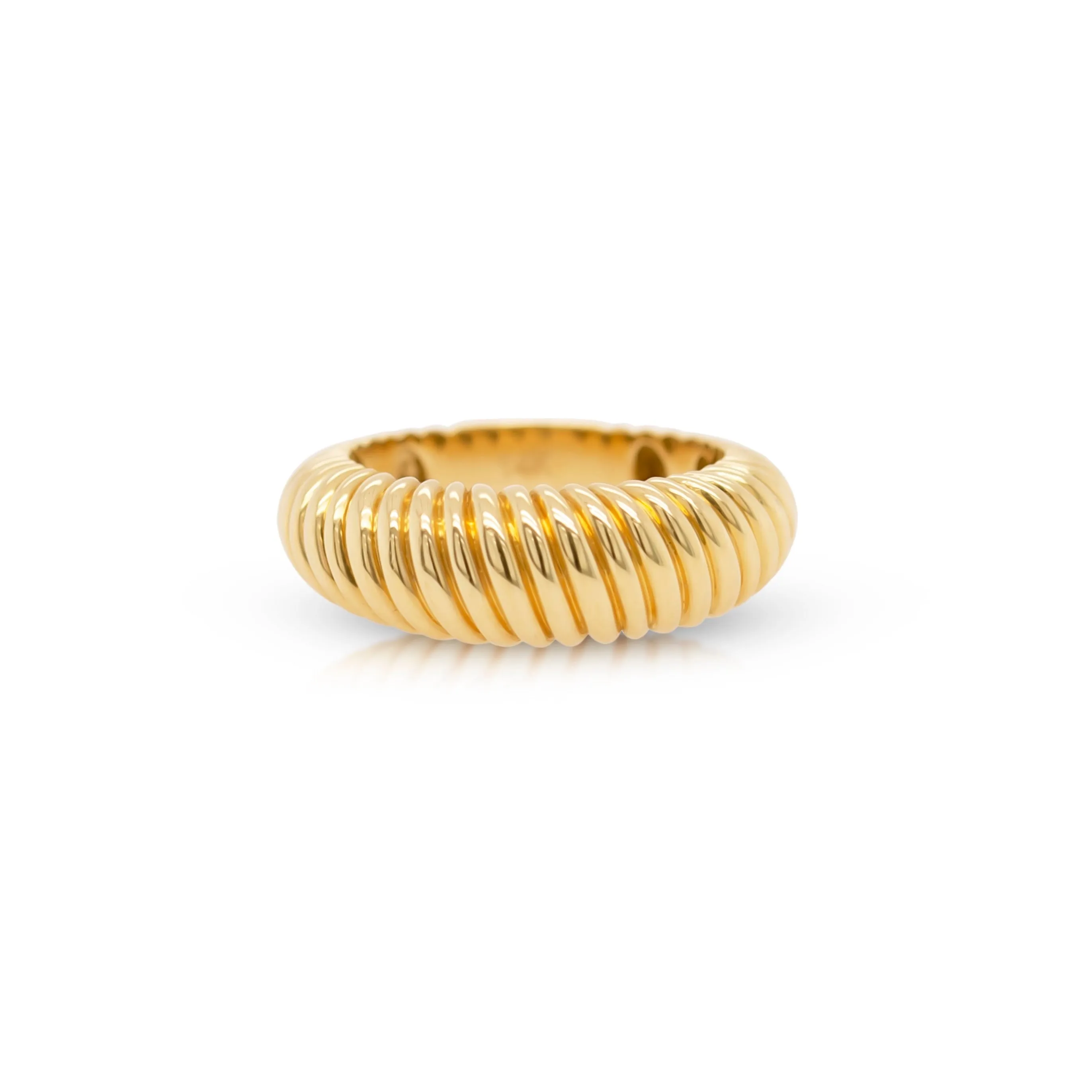 Diagonal lines gold ring