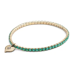 Diamante Coloured Stretch Bracelet Brass Plating