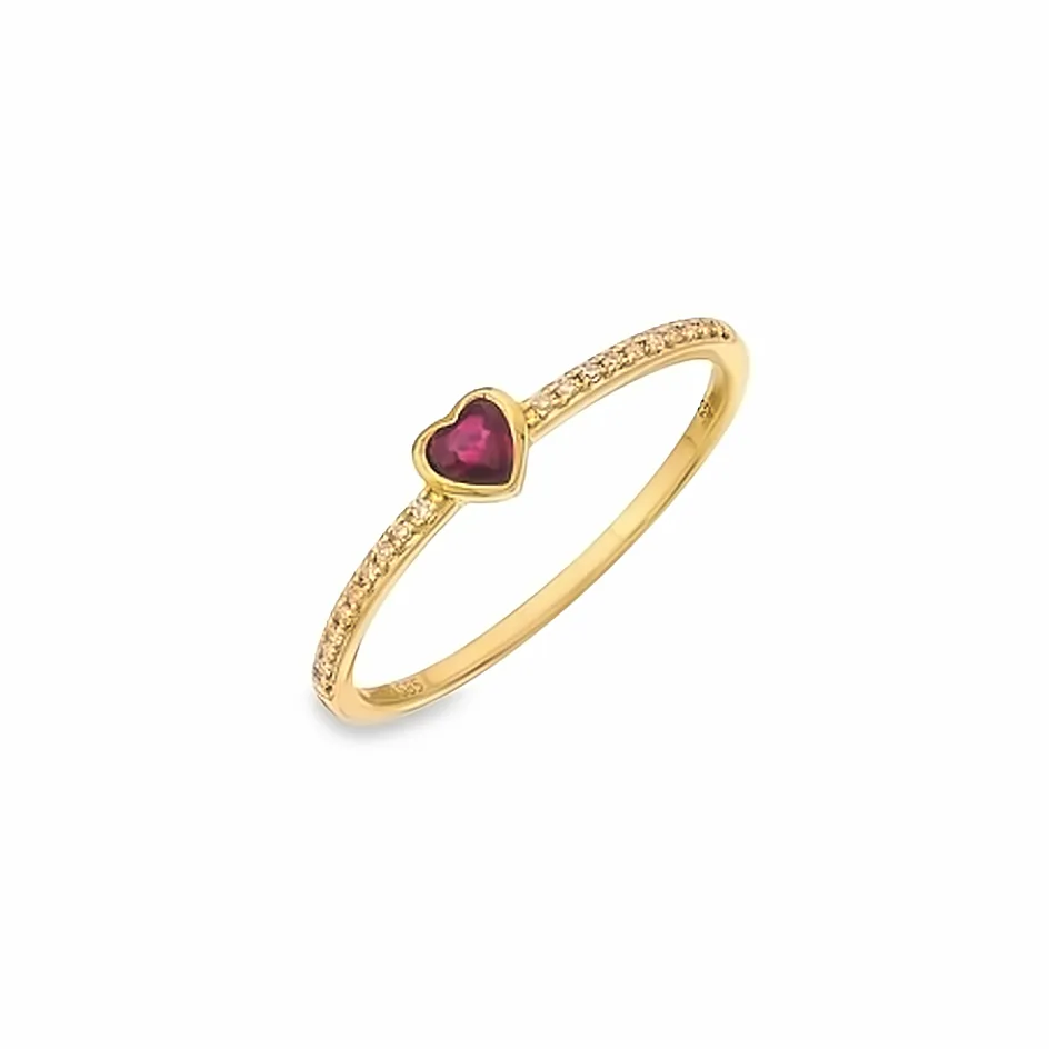 Diamond Band Bezel Heart Ring (More Colors available)