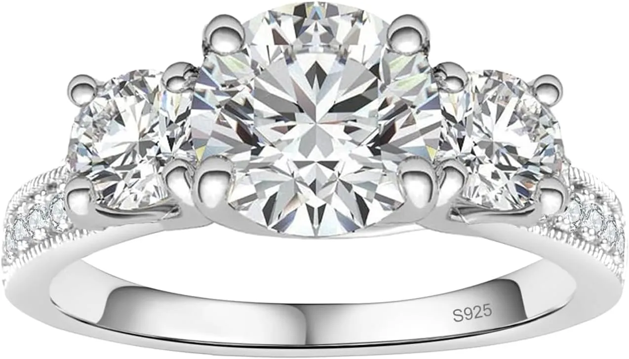 Dorunmo Personalized Couple Rings Set with Moissanite/CZ anillos de boda set para hombre y mujer 925 Sterling Silver Engagement Wedding Rings for Him and Her