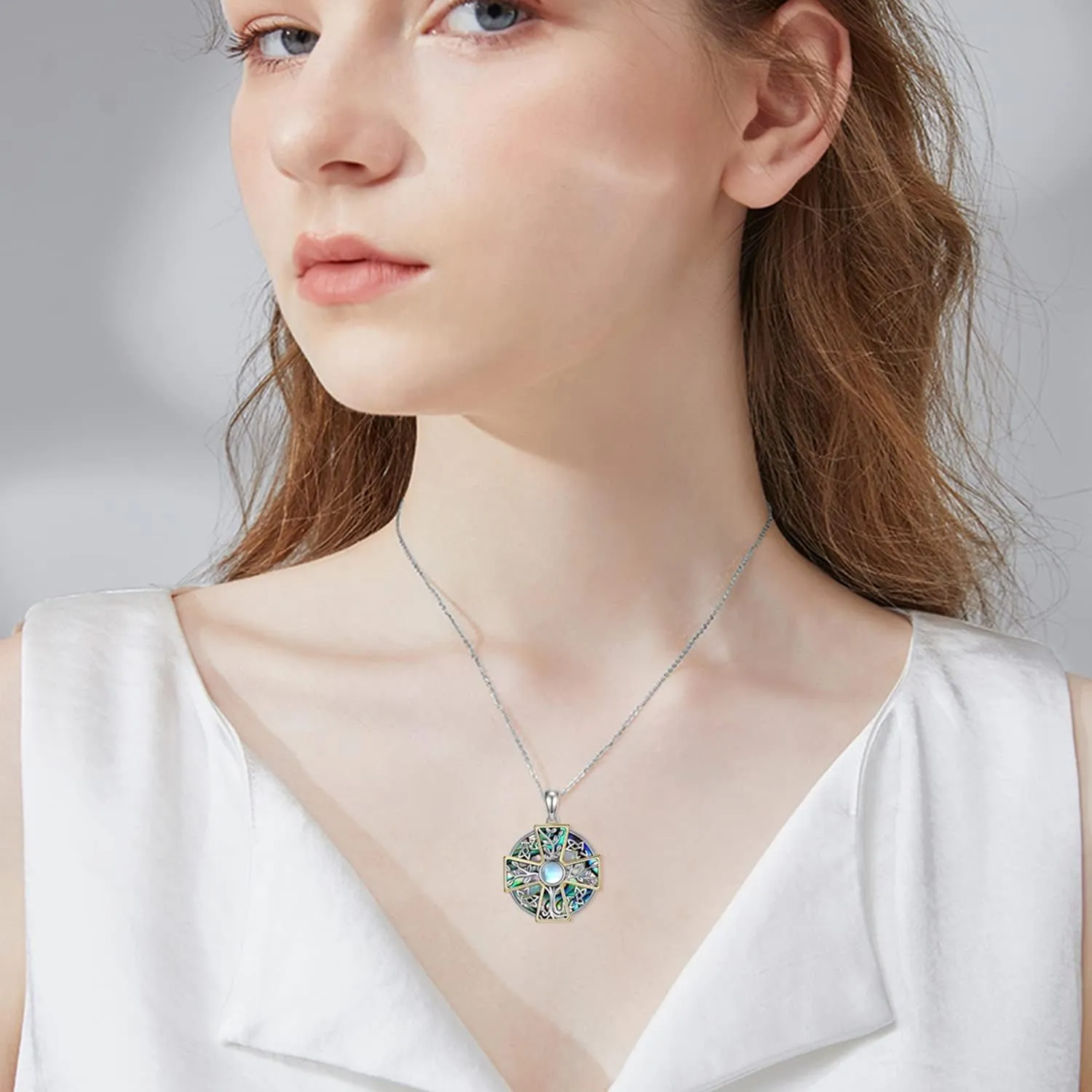 Dragonfly/Butterfly/Owl Necklaces for Women 925 Sterling Silver Moonstone Witch/Evil Eye/Celtic Cross Pendant Necklaces Boho Jewelry Gifts for Women