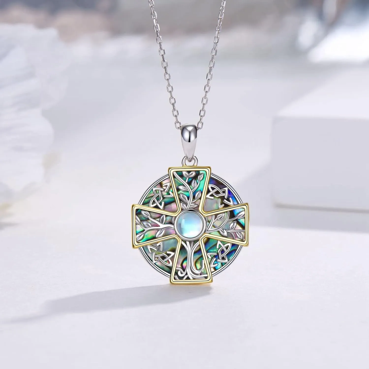 Dragonfly/Butterfly/Owl Necklaces for Women 925 Sterling Silver Moonstone Witch/Evil Eye/Celtic Cross Pendant Necklaces Boho Jewelry Gifts for Women