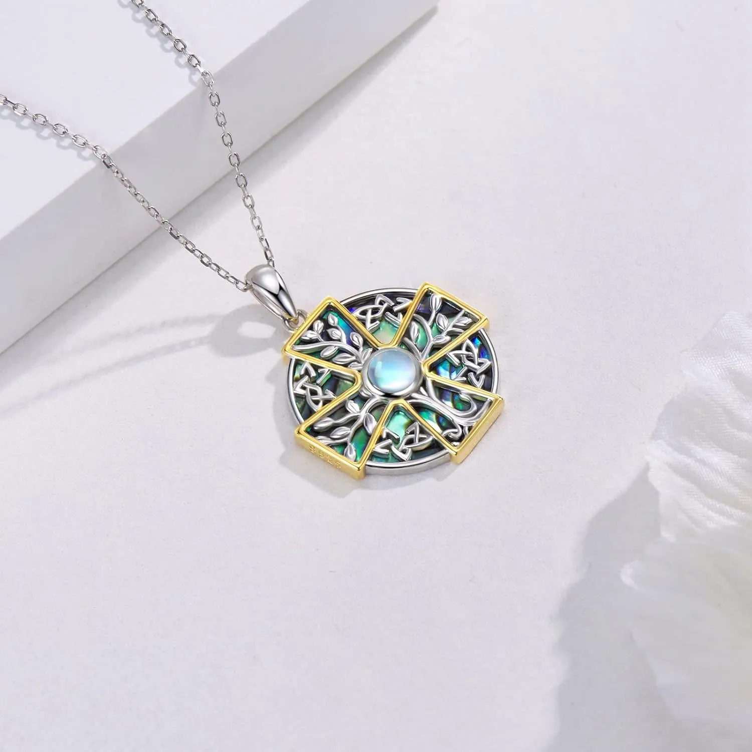 Dragonfly/Butterfly/Owl Necklaces for Women 925 Sterling Silver Moonstone Witch/Evil Eye/Celtic Cross Pendant Necklaces Boho Jewelry Gifts for Women