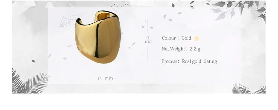 Earring Charm Jewelry Simple Metal Ear clip Minimalist Copper Geometric YOS0250
