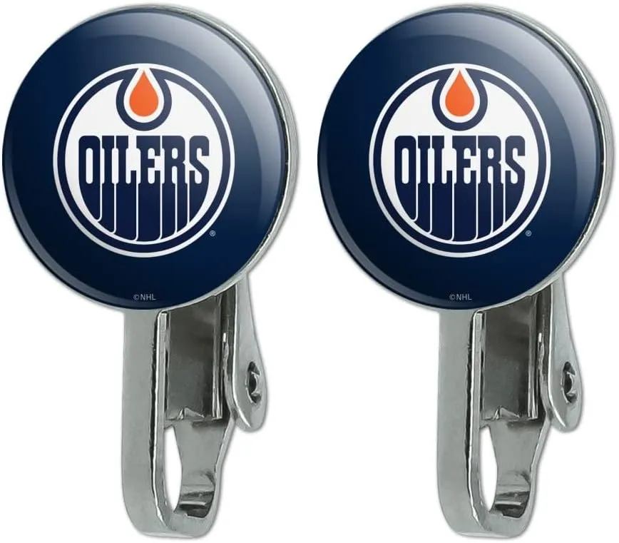 Edmonton Oilers Logo Novelty Clip-On Stud Earrings