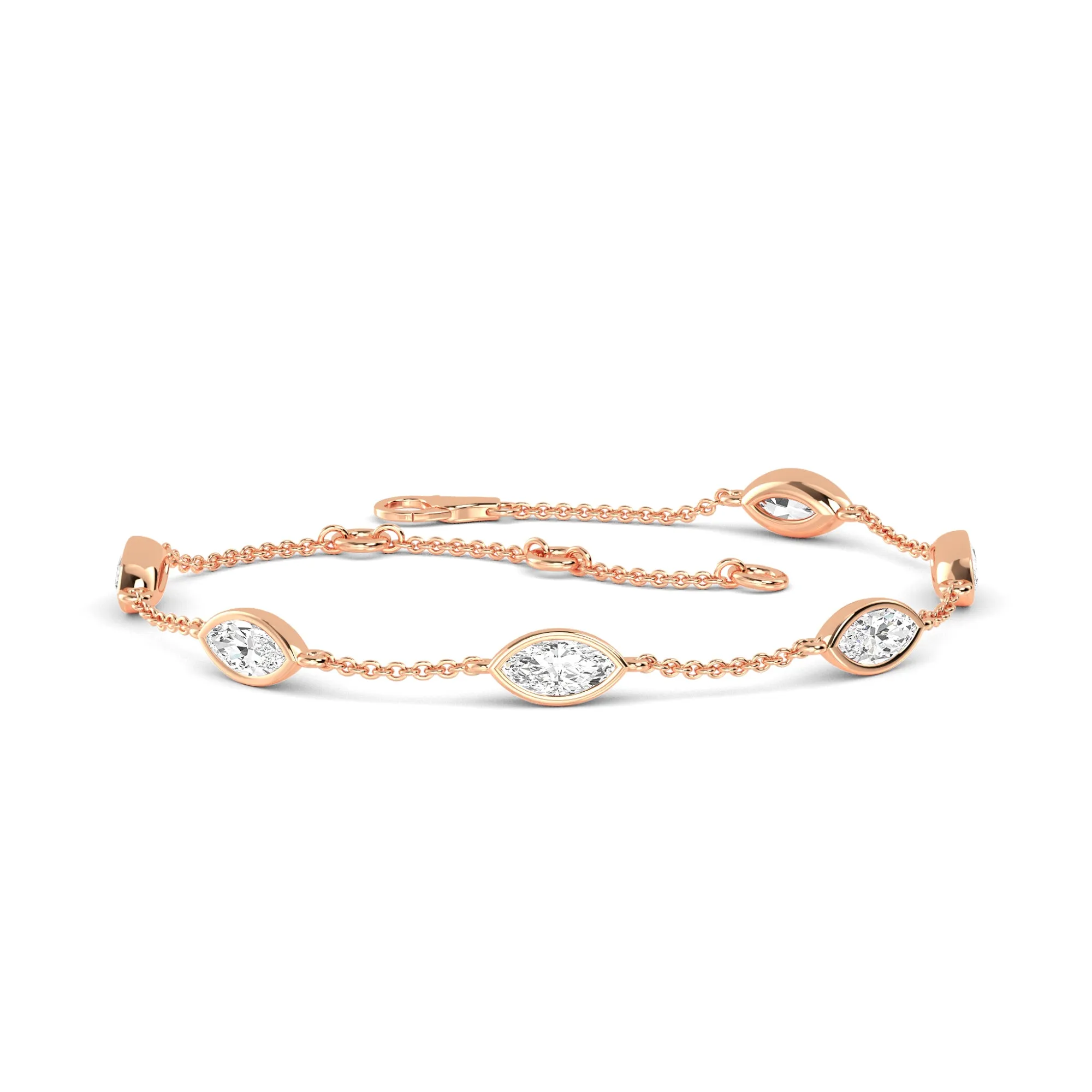 Elegant Marquise Diamond Gold Bracelet