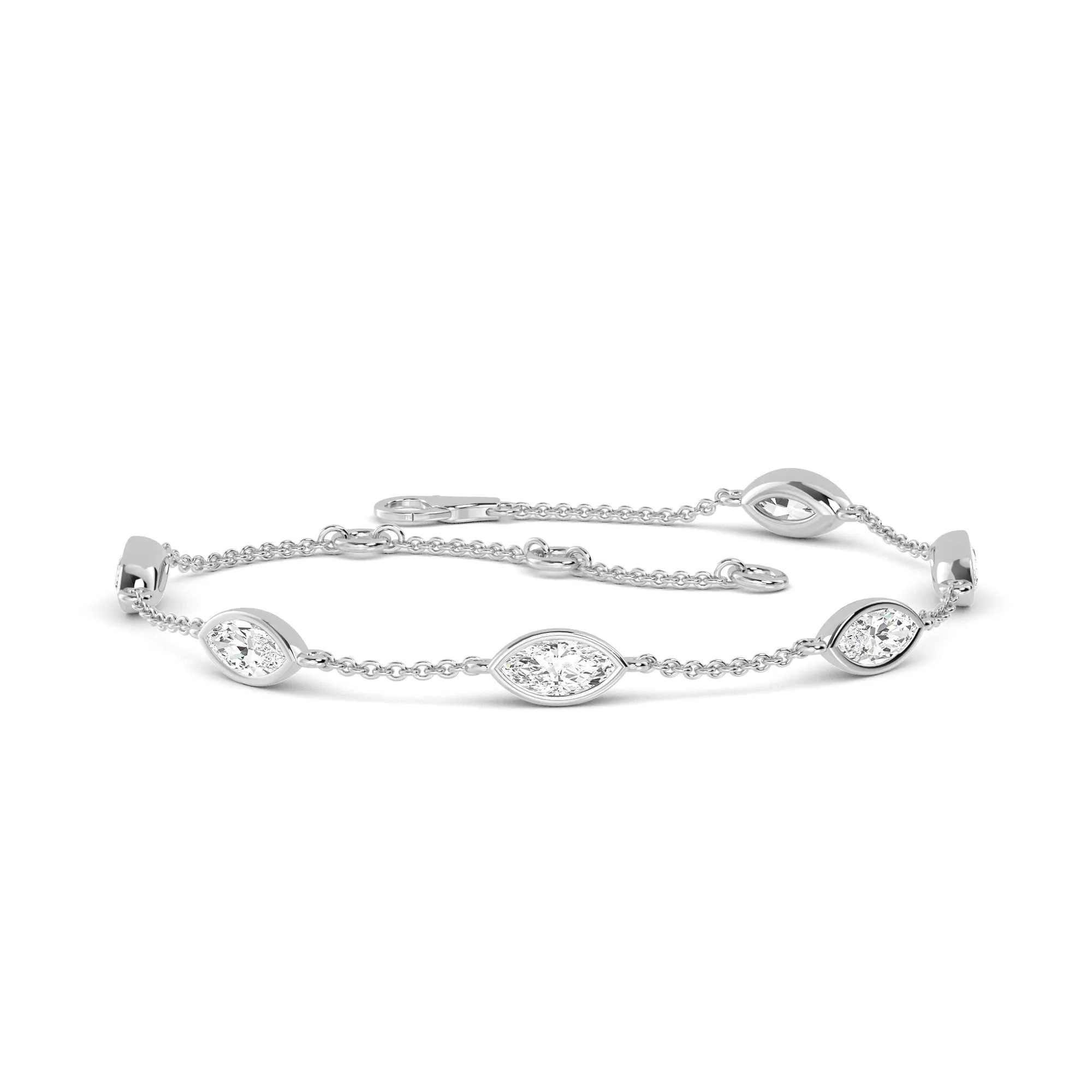 Elegant Marquise Diamond Gold Bracelet