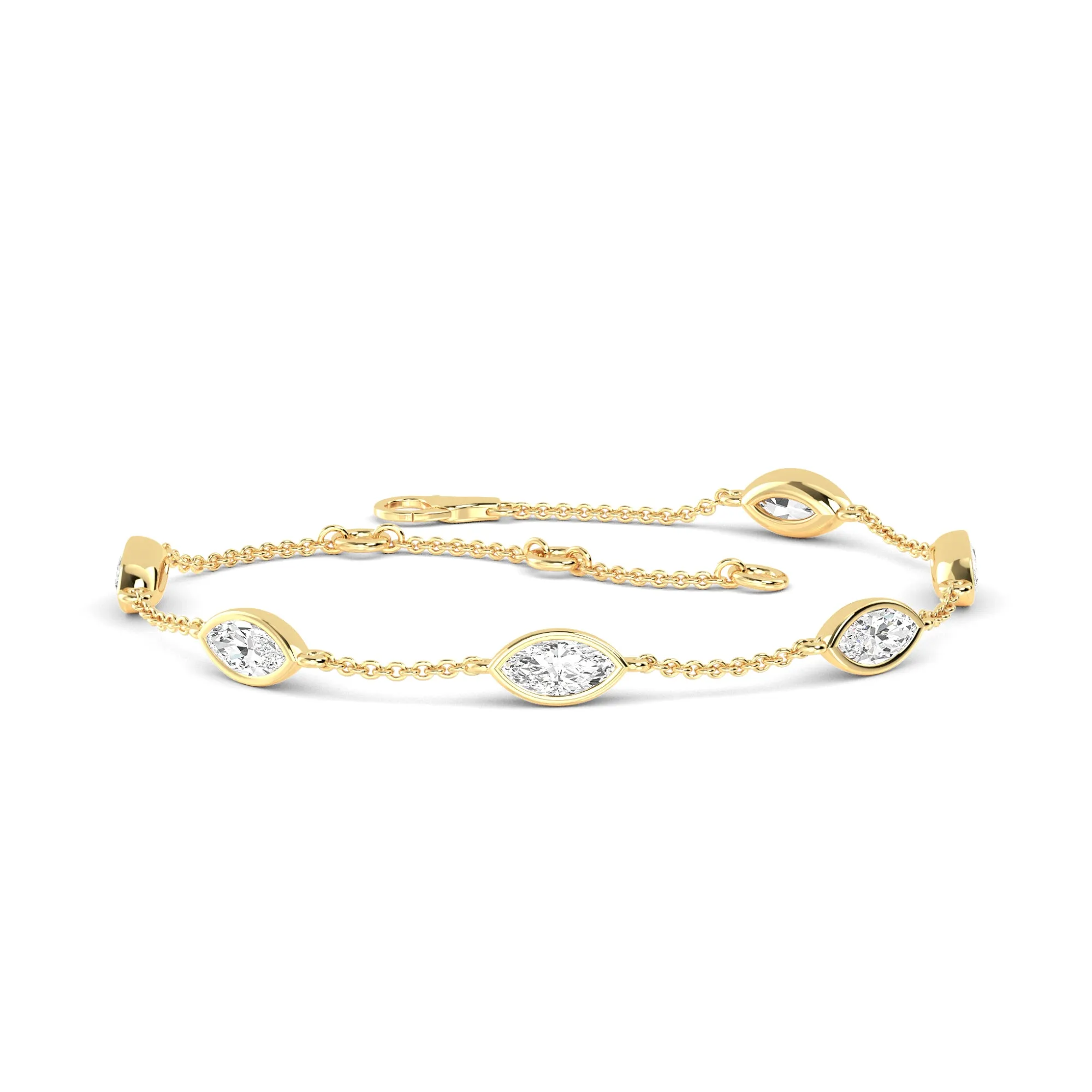 Elegant Marquise Diamond Gold Bracelet