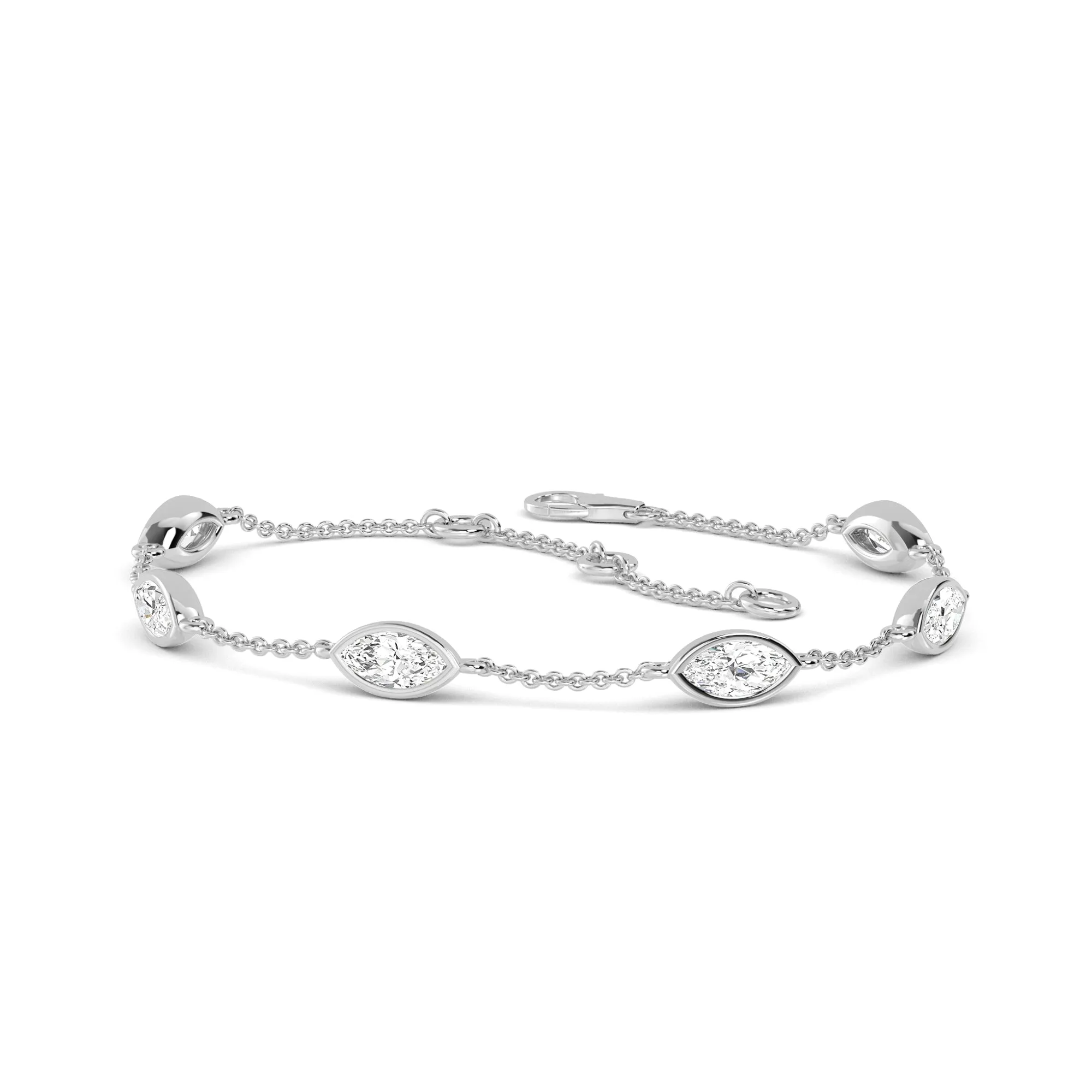 Elegant Marquise Diamond Gold Bracelet