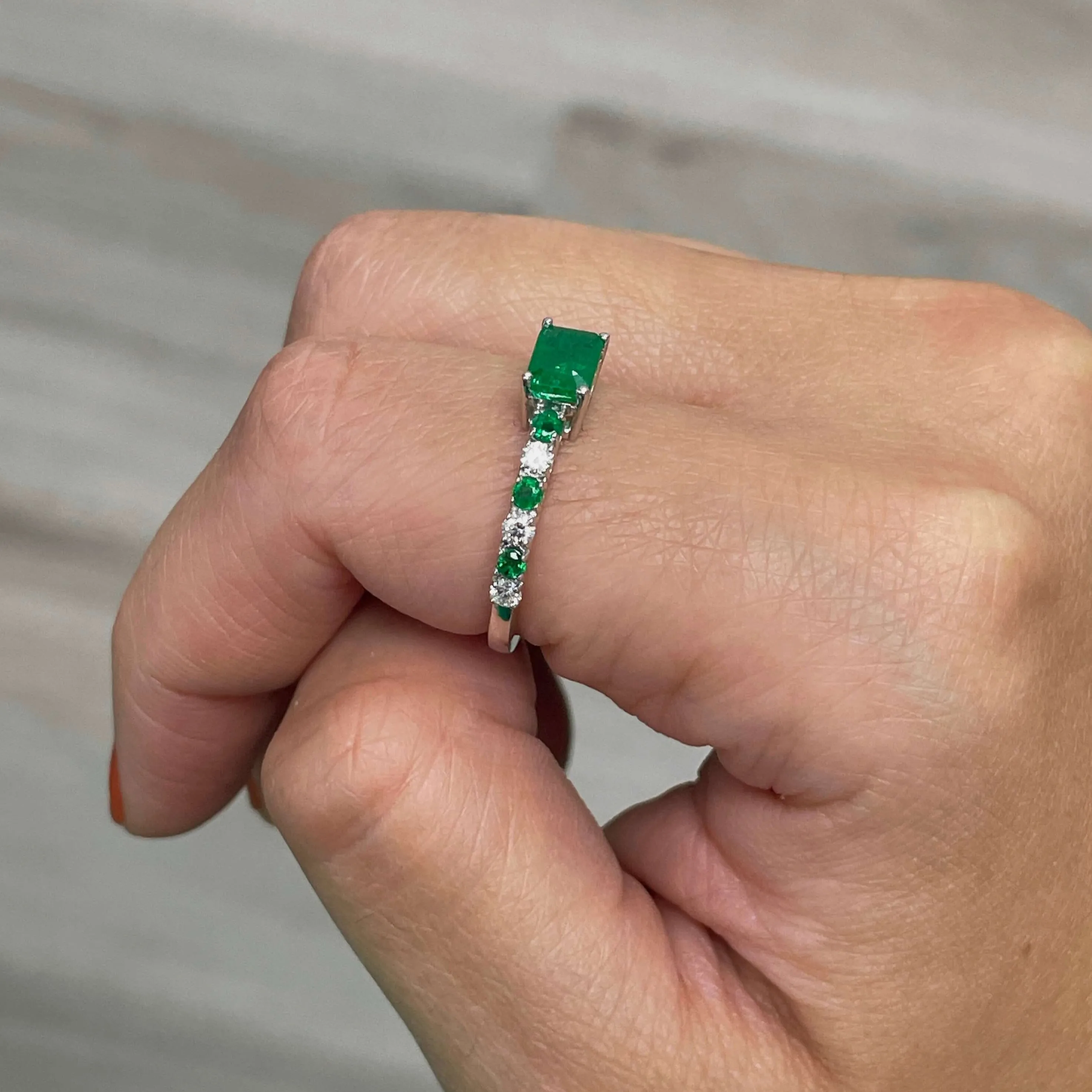 Emerald and Diamond Ring