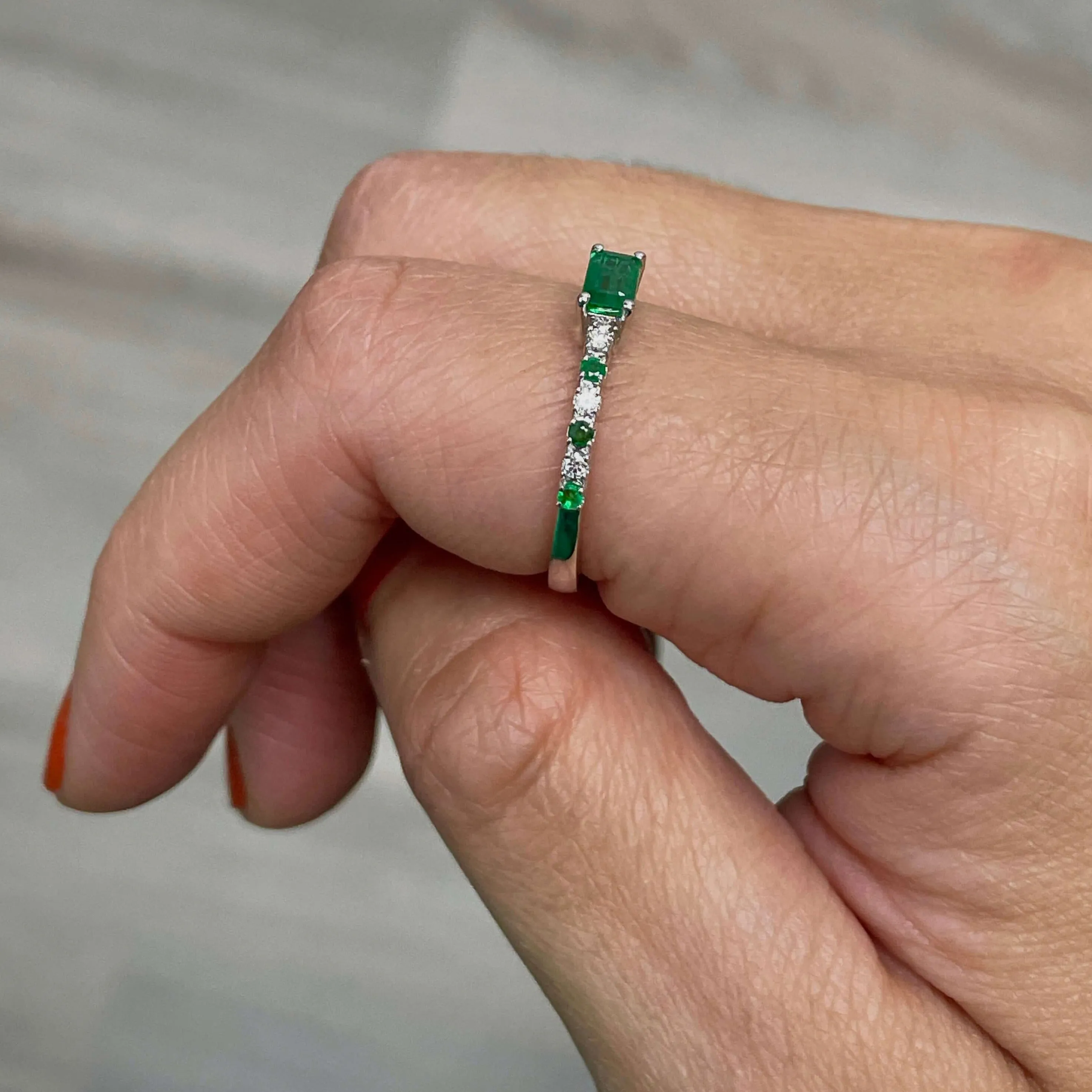 Emerald and Diamond Ring