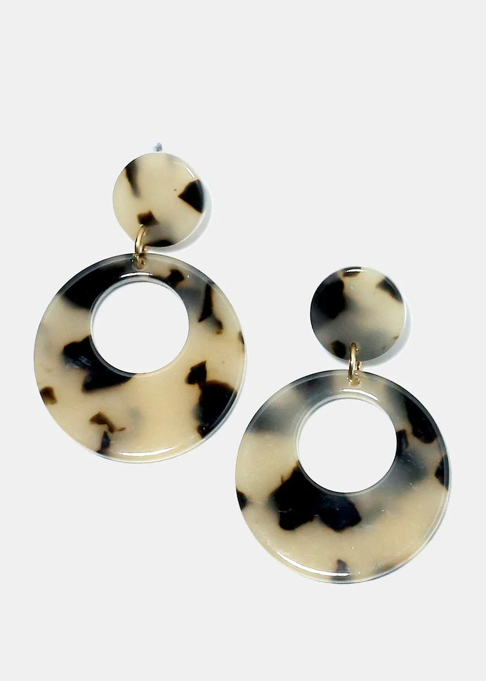 Enamel Circled Dangle Earrings