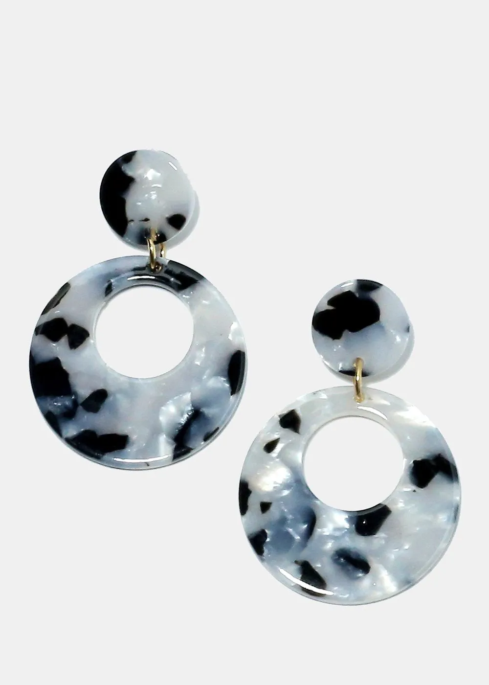 Enamel Circled Dangle Earrings