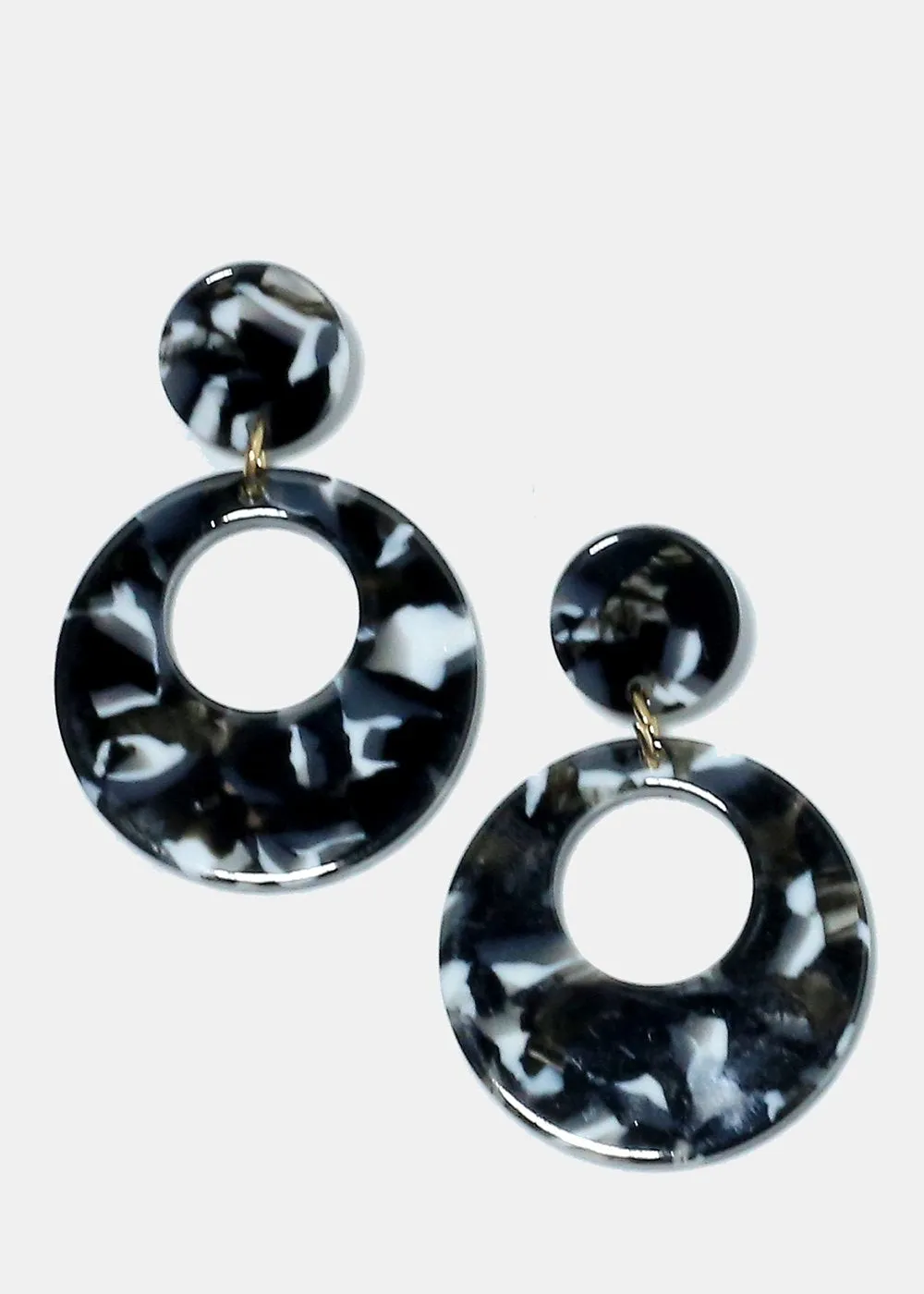 Enamel Circled Dangle Earrings