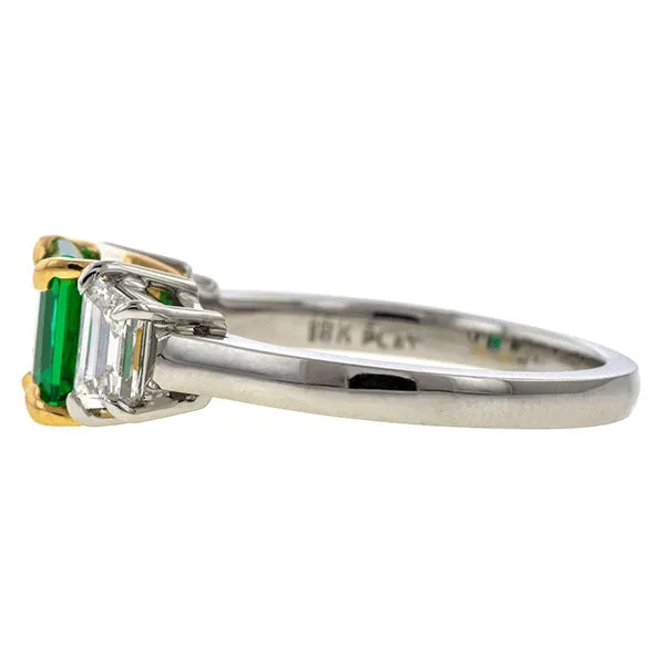 Estate Emerald & Diamond Ring, 1.35ct.