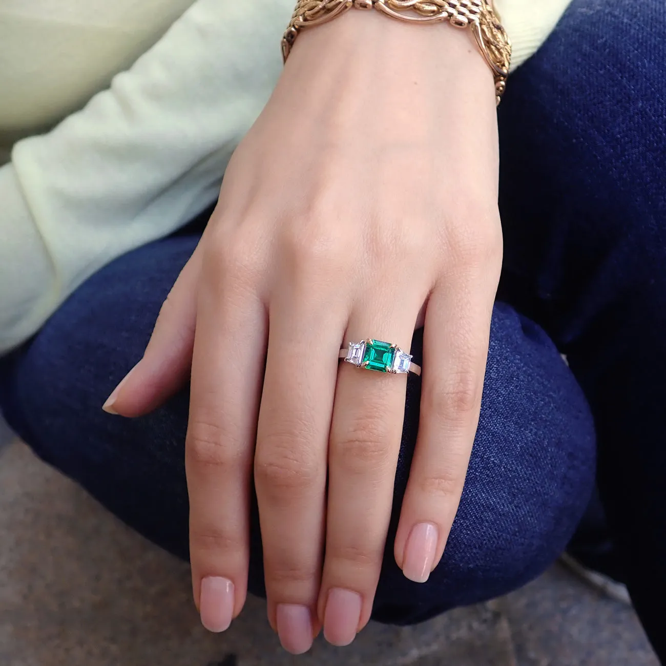 Estate Emerald & Diamond Ring, 1.35ct.