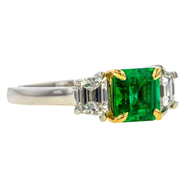 Estate Emerald & Diamond Ring, 1.35ct.