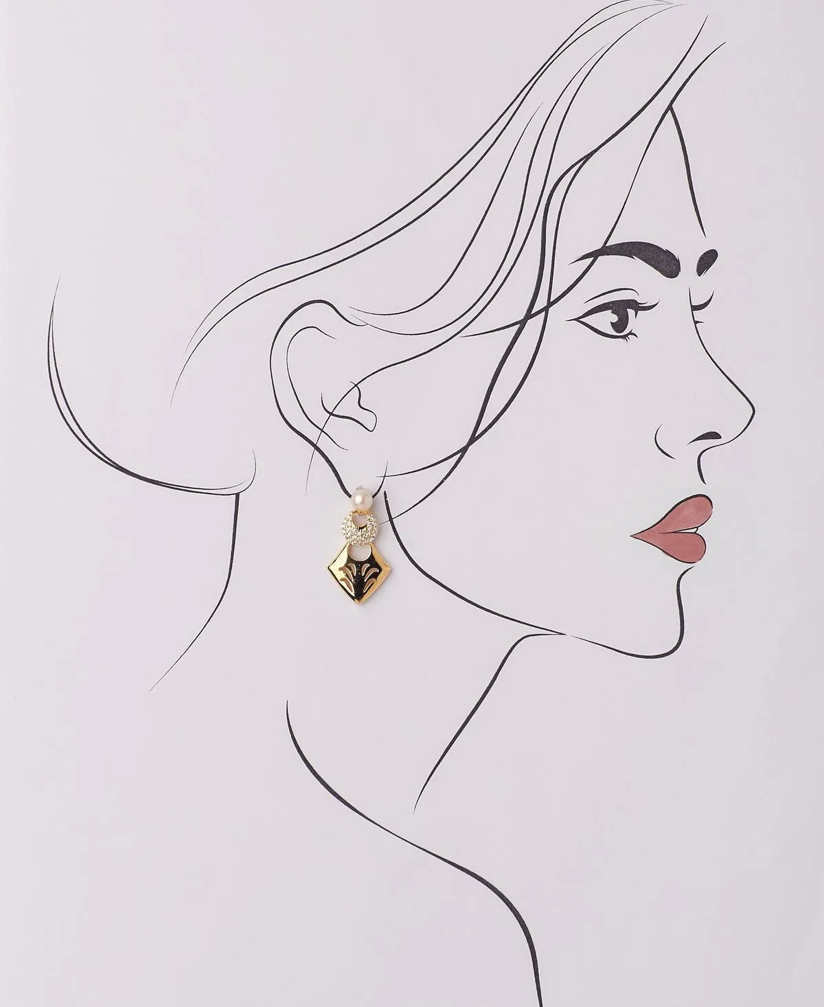 Fancy Hanging Pearl Earring