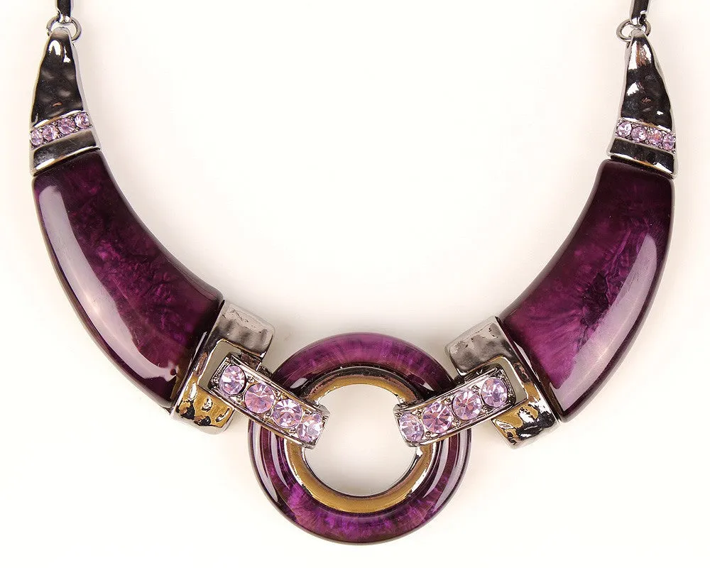 Fashion Jewelry Sets Gunmetal Plated Unique Design Red/Gray/Purpld Color High Quality Party Gifts