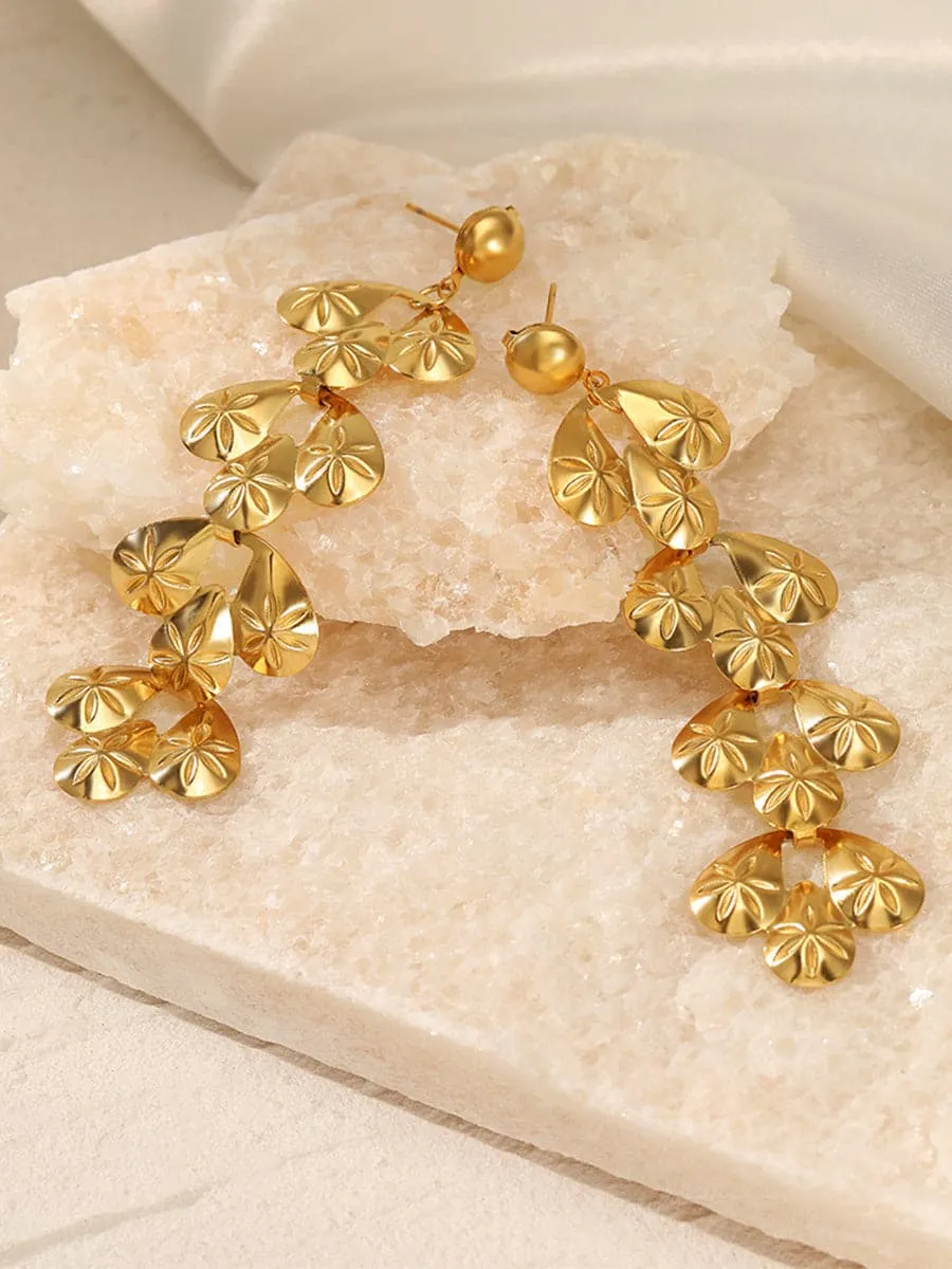 Fashion Water Drop Stainless Steel Earrings MSE00145