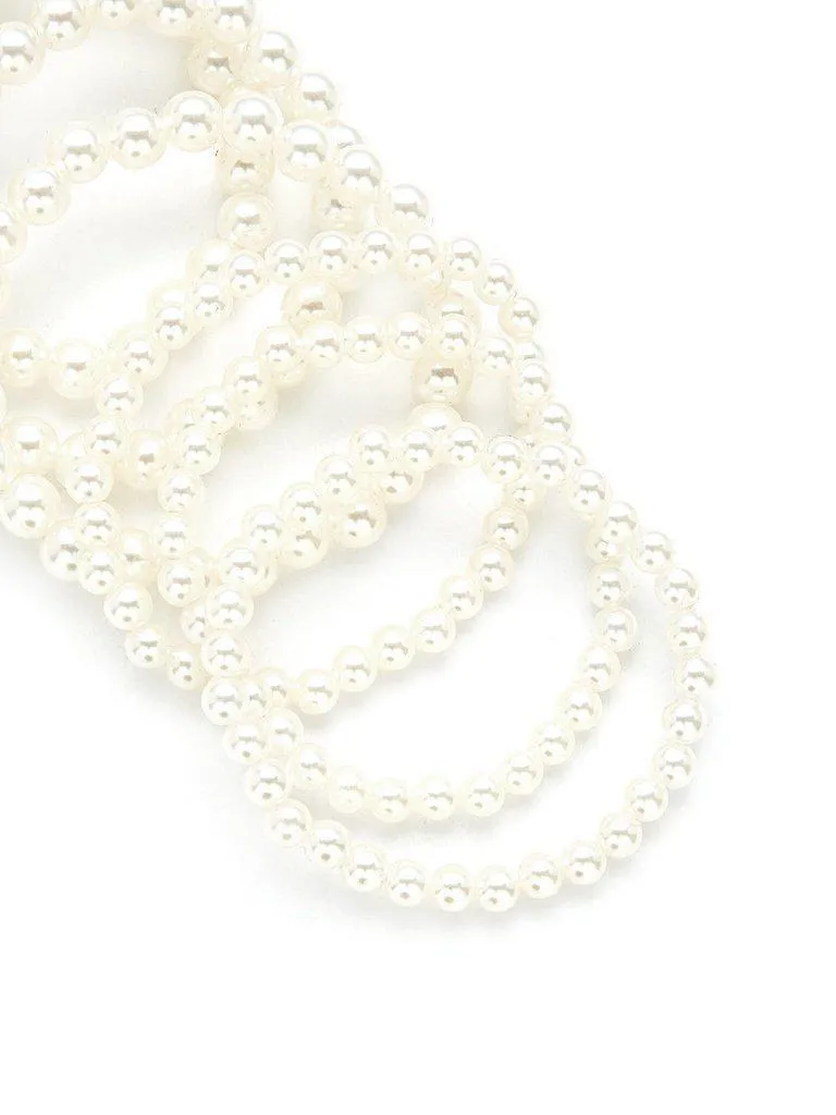 Faux Pearl Design Beaded Bracelet Set