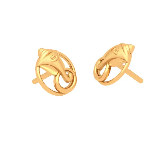 Flawless 22k Gold Earrings With Ganesha Design Motif From Goldlite Collection